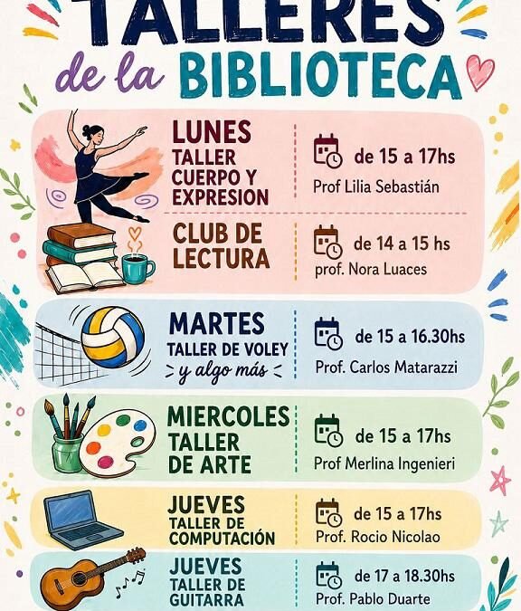 Talleres de la Biblioteca: propuestas para toda la comunidad
